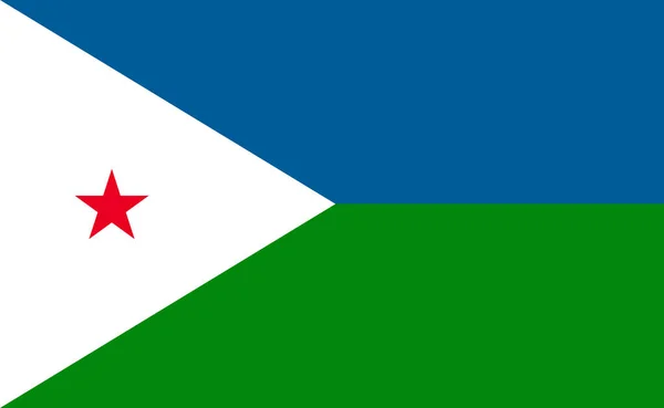 Bandera Nacional Yibuti Proporciones Exactas Ilustración Vectorial — Archivo Imágenes Vectoriales