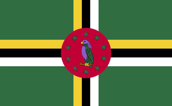Dominica Εθνική Σημαία Ακριβείς Αναλογίες Vector Illustration — Διανυσματικό Αρχείο