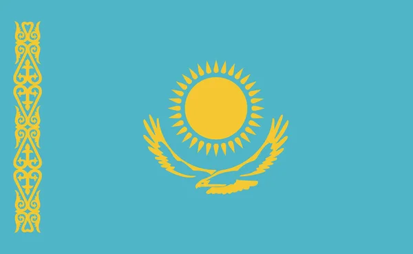 Drapeau National Kazakhstan Proportions Exactes Illustration Vectorielle — Image vectorielle