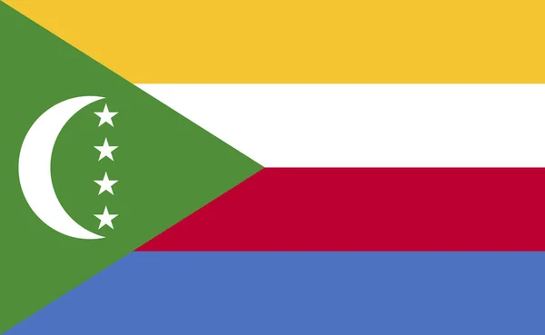 Національний Прапор Коморських Островів Точно Пропорційний Малюнок Вектора — стоковий вектор