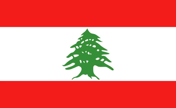 Nationale Vlag Van Libanon Exacte Verhoudingen Vector Illustratie — Stockvector