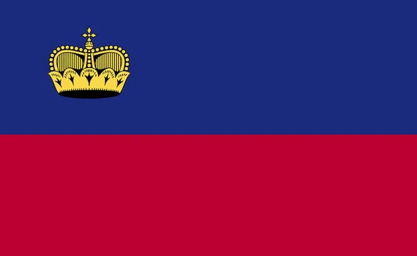 Liechtensteinische Nationalflagge Exakten Proportionen Vektorillustration — Stockvektor