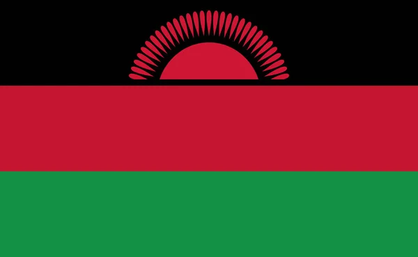 Bandera Nacional Malawi Proporciones Exactas Ilustración Vectorial — Vector de stock