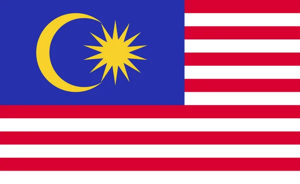 Bendera Nasional Malaysia Dalam Proporsi Yang Tepat Ilustrasi Vektor - Stok Vektor