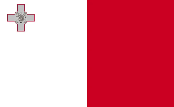 Nationale Vlag Van Malta Exacte Verhoudingen Vector Illustratie — Stockvector