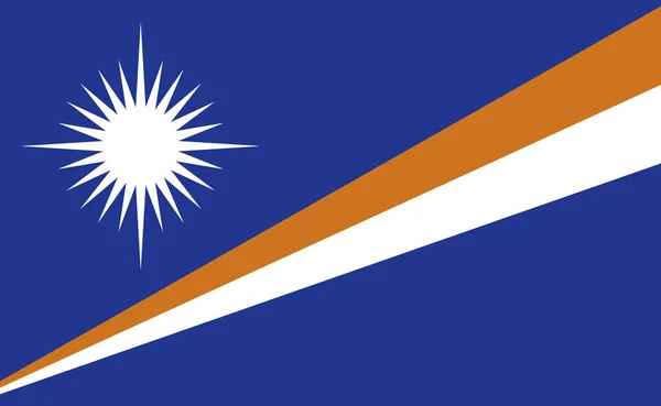 Εθνική Σημαία Των Νήσων Μάρσαλ Ακριβείς Αναλογίες Vector Illustration — Διανυσματικό Αρχείο