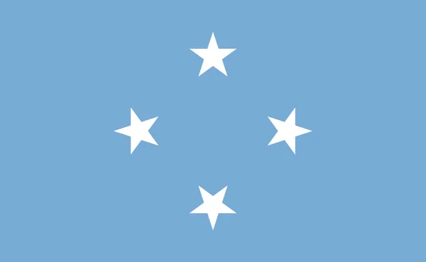 Bandiera Nazionale Micronesia Proporzioni Esatte Illustrazione Vettoriale — Vettoriale Stock