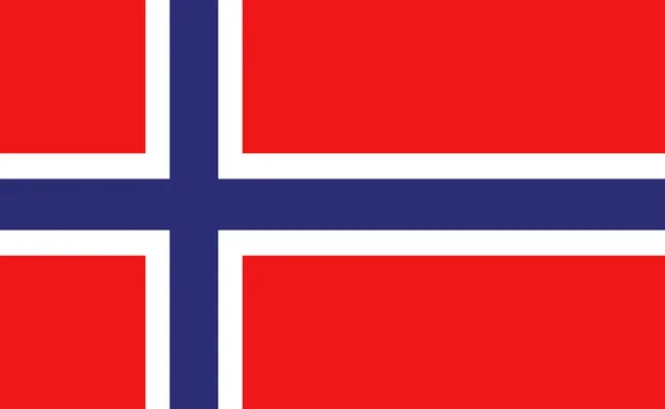 Norwegische Nationalflagge Exakten Proportionen Vektorillustration — Stockvektor