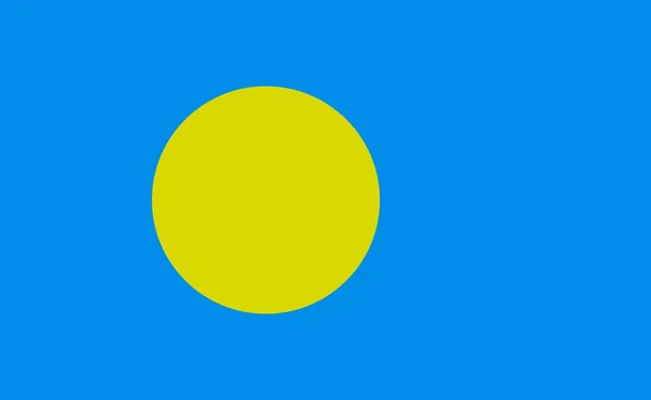 Palau Ulusal Bayrağı Tam Oranda Vektör Illüstrasyonu — Stok Vektör