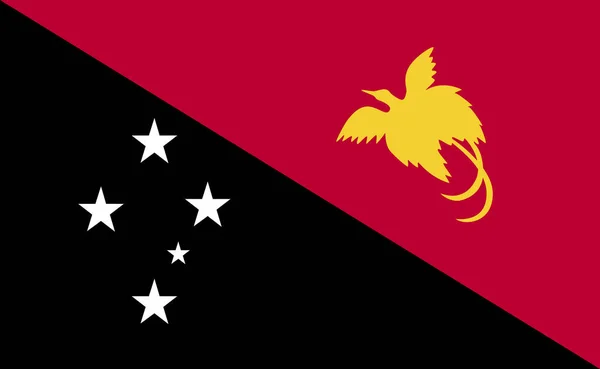 Neuguineas Nationalflagge Exakten Proportionen Vektorillustration — Stockvektor