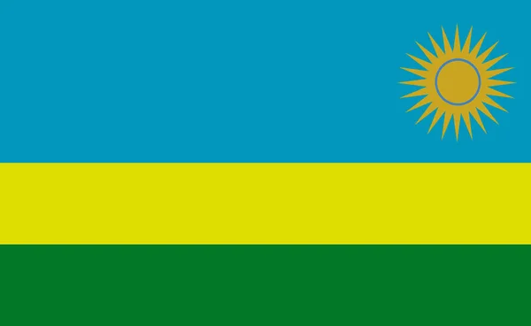 Rwandas Nationella Flagga Exakta Proportioner Vektorillustration — Stock vektor