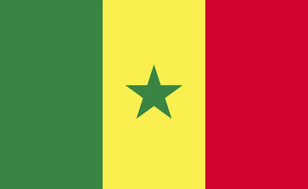 Bandera Nacional Senegal Proporciones Exactas Ilustración Vectorial — Archivo Imágenes Vectoriales
