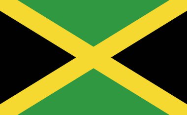 Jamaica national flag in exact proportions - Vector illustration clipart
