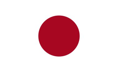 Japonya ulusal bayrağını tam orantılı olarak - Vektör illüstrasyonu