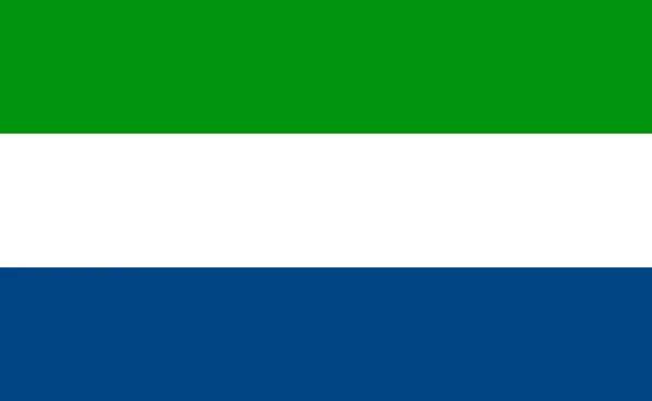 Národní Vlajka Sierra Leone Přesných Proporcích Vektorová Ilustrace — Stockový vektor