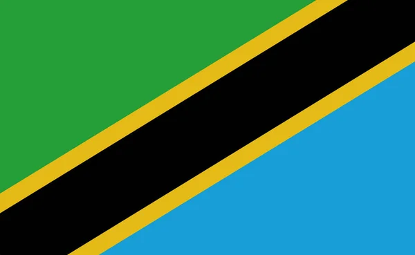 Národní Vlajka Tanzanie Přesných Rozměrech Vektorová Ilustrace — Stockový vektor