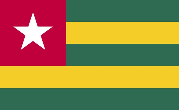 Bandera Nacional Togo Proporciones Exactas Ilustración Vectorial — Archivo Imágenes Vectoriales