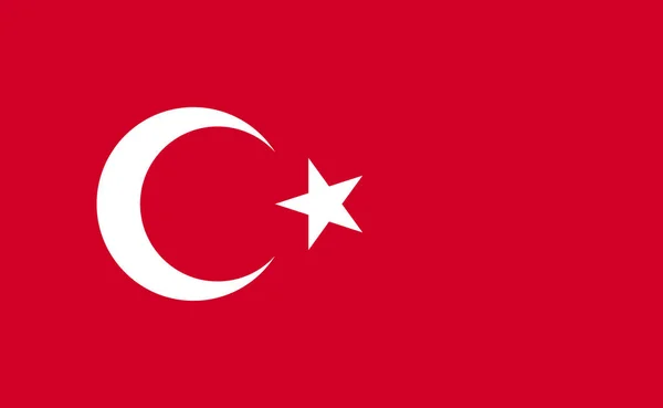 Turkiet Nationella Flagga Exakta Proportioner Vektor Illustration — Stock vektor