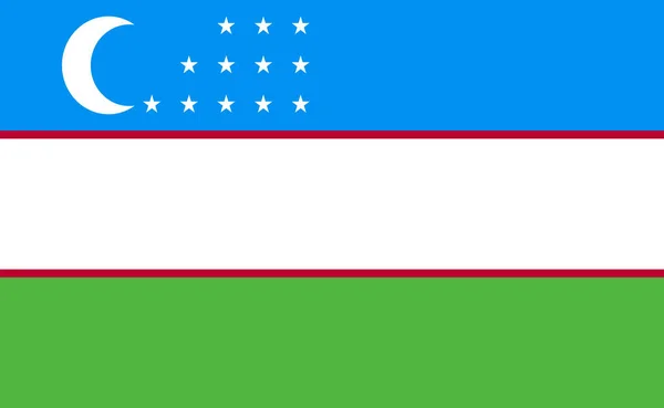 Государственный Флаг Узбекистана Точных Пропорциях Векторная Иллюстрация — стоковый вектор