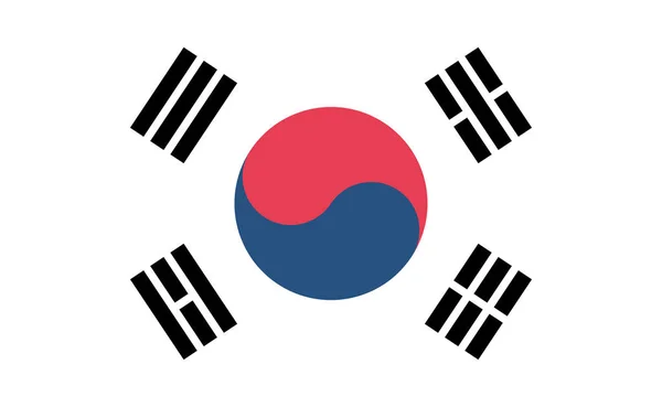 Національний Прапор Південної Кореї Точних Пропорціях Приклад Вектора — стоковий вектор