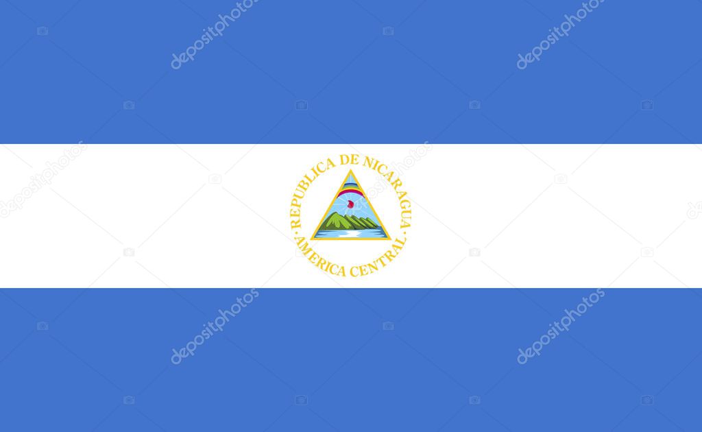 Nicaragua national flag in exact proportions - Vector illustration