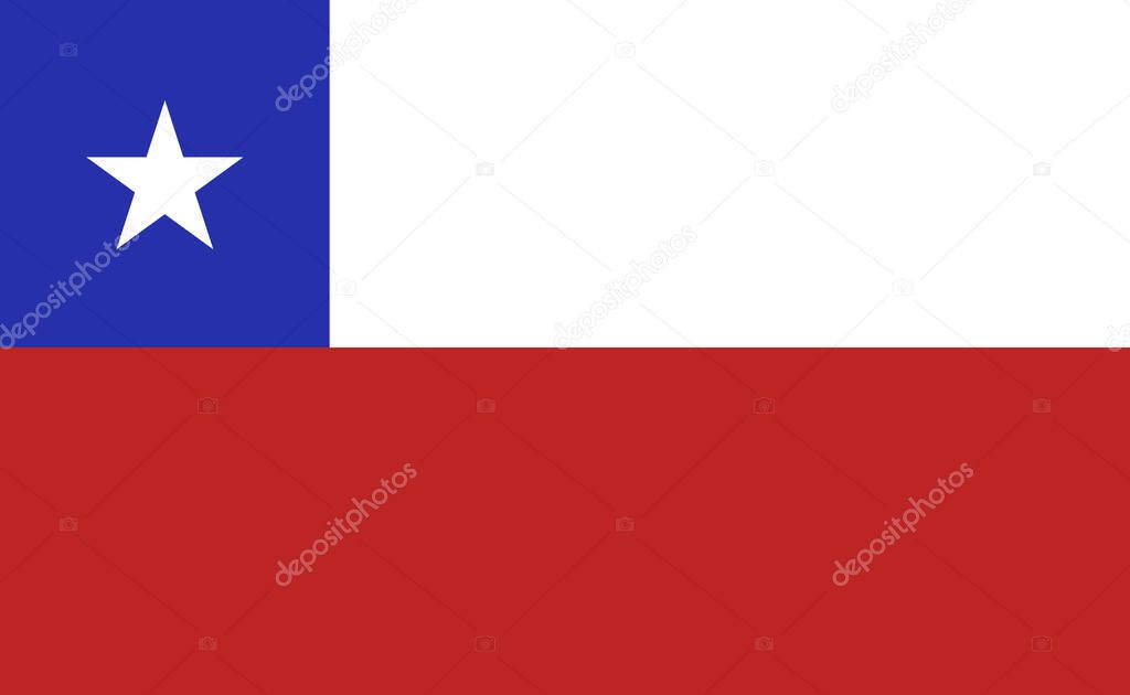 Chile national flag in exact proportions - Vector illustration
