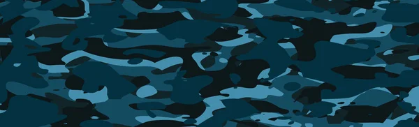 Military Blue Panoramic Khaki Geometric Seamless Pattern Vector Illustration — Stock Vector