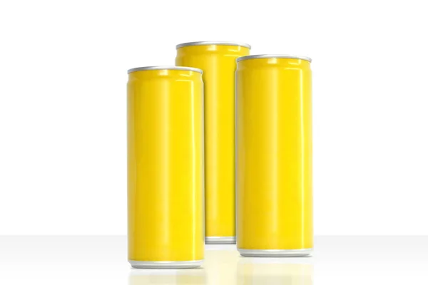 Yellow Aluminum Can Template Your Products — Stock Photo, Image