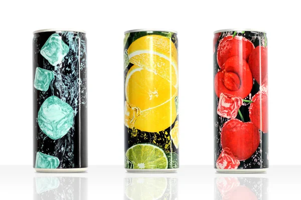 Multicolored Aluminum Can Template Your Products — Stock Photo, Image