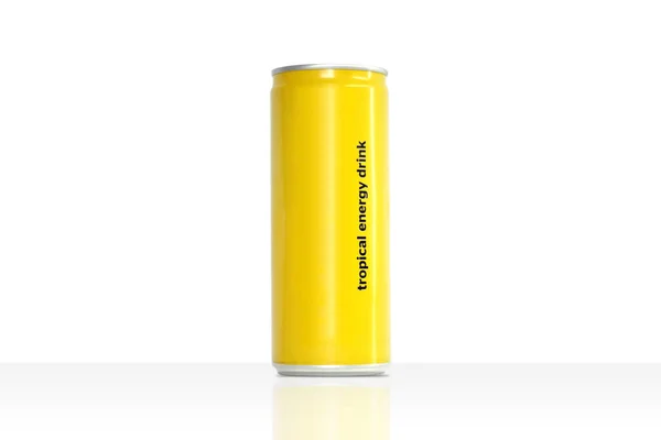 Gelbe Aluminiumdose Vorlage Für Ihre Produkte — Stockfoto