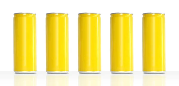 Yellow Aluminum Can Template Your Products — Stock Photo, Image