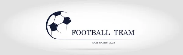Logotipo Futebol Desenhado Sobre Fundo Branco Cinza Ilustração Vetorial — Vetor de Stock
