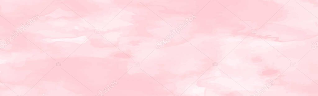 Panoramic texture of realistic red watercolor on a white background - Vector illustration