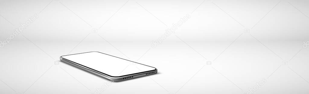 Big modern smartphone on white background - Vector illustration