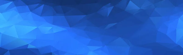 Abstrakter Panoramischer Hintergrund Mit Blauen Dreiecken Vektorillustration — Stockvektor