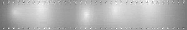 Текстурная Панорама Серебряного Металла Отражением Фон — стоковый вектор