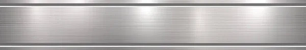 Текстурная Панорама Серебряного Металла Отражением Фон — стоковый вектор