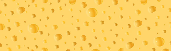 Жовтий Сир Отворами Панорамний Фон Векторні Ілюстрації — стоковий вектор
