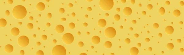 Yellow Cheese Holes Panoramic Background Vector Illustration — Stock Vector