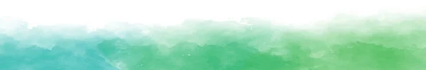 Panoramische Textuur Van Realistische Groene Aquarel Een Witte Achtergrond Vector — Stockvector