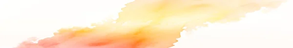 Realistisch Geel Oranje Waterkleur Panoramische Textuur Een Witte Achtergrond Illustratie — Stockvector