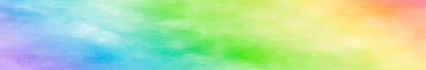 Panorama Textur Realistischer Aquarell Regenbogen Auf Weißem Hintergrund Illustration — Stockvektor