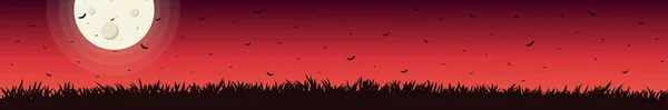 Viele Fledermäuse Auf Einem Leuchtend Roten Sonnenuntergang Illustration — Stockvektor