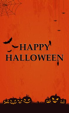 Korkunç, kasvetli, kırmızı cadılar bayramı arkaplanı - illüstrasyon