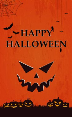 Korkunç, kasvetli, kırmızı cadılar bayramı arkaplanı - illüstrasyon