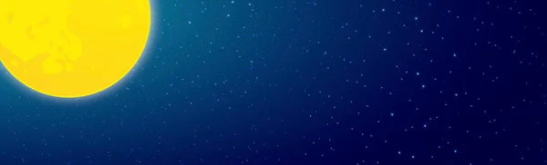 Luna Cielo Stellato Nero Blu Con Comete Volanti Illustrazione — Vettoriale Stock