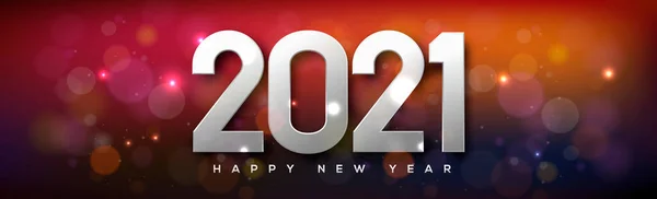 Multicolored Shiny Festive New Year Bokeh 2021 Illustration — Stock Photo, Image