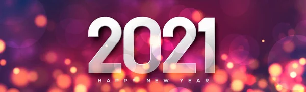 Multicolored Shiny Festive New Year Bokeh 2021 Illustration — Stock Photo, Image