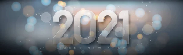 Ano Novo Festivo Brilhante Multicolorido Bokeh 2021 Ilustração — Fotografia de Stock