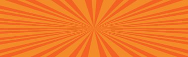 Çizgileri olan panoramik turuncu çizgi roman yakınlaştırması - illüstrasyon